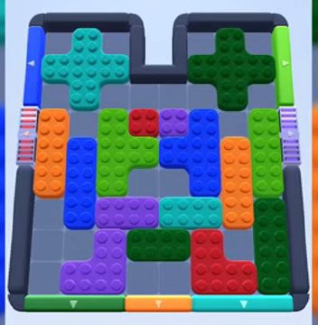 Color Block Jam level 62: screenshot of the board