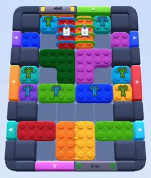 Color Block Jam nivel 292: captura del tablero