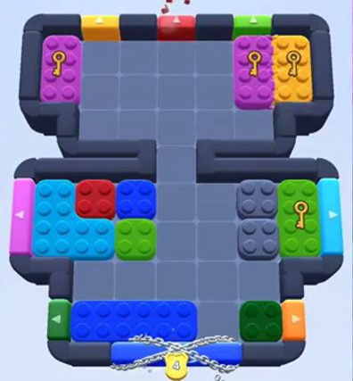 Color Block Jam Level: Screenshot des Spielfelds