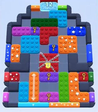 Color Block Jam Level 199 / 587 / 1037: Screenshot des Spielfelds