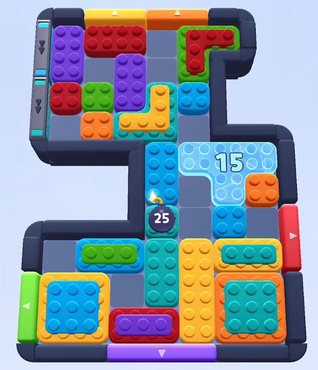 Color Block Jam Level 382: Screenshot des Spielfelds
