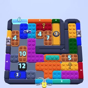 Color Block Jam level 1404 / 1407: screenshot of the board