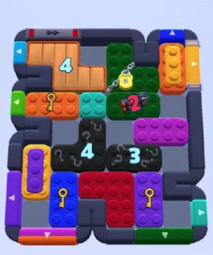 Color Block Jam level 1232 / 1239: screenshot of the board