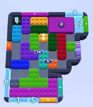 Color Block Jam level 1408 / 1411: screenshot of the board
