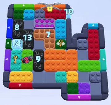 Color Block Jam Level 1351: Screenshot des Spielfelds