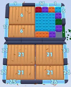 Color Block Jam Level: Screenshot des Spielfelds