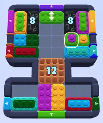 Color Block Jam Level 1159 / 1154: Screenshot des Spielfelds