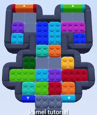 Color Block Jam Level 465: Screenshot des Spielfelds