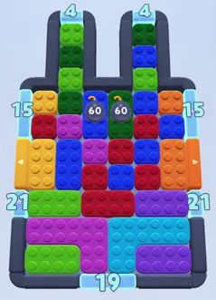 Color Block Jam Level: Screenshot des Spielfelds