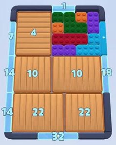 Color Block Jam Level: Screenshot des Spielfelds