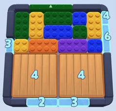 Color Block Jam Level: Screenshot des Spielfelds