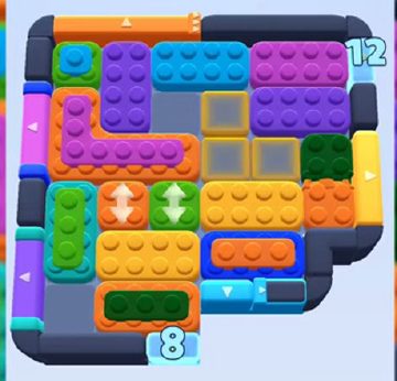 Color Block Jam nivel 592 / 1532: captura del tablero