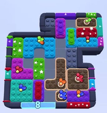 Color Block Jam level 1250: screenshot of the board