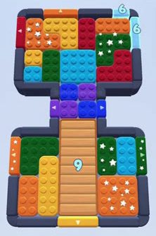 Color Block Jam Level: Screenshot des Spielfelds