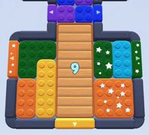Color Block Jam level 136: screenshot of the board