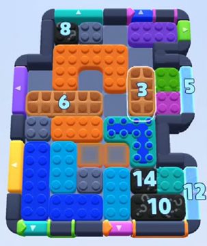 Color Block Jam level 1192: screenshot of the board
