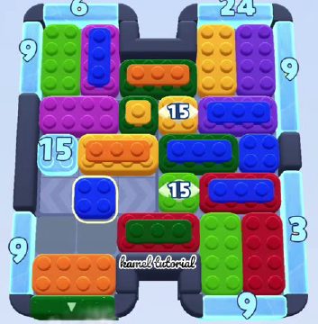 Color Block Jam nivel 1663: captura del tablero