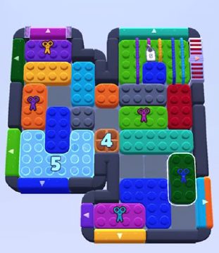 Color Block Jam Level 1254 / 1257: Screenshot des Spielfelds