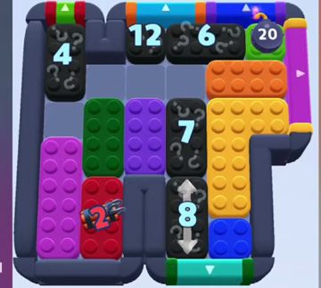 Color Block Jam Level 931: Screenshot des Spielfelds