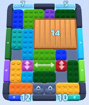 Color Block Jam level 338 / 417 / 732 / 1176: screenshot of the board