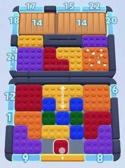 Color Block Jam Level: Screenshot des Spielfelds