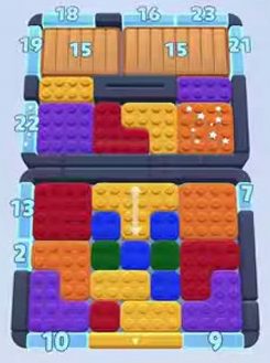 Color Block Jam Level 116: Screenshot des Spielfelds
