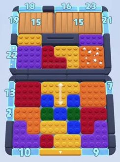 Color Block Jam Level: Screenshot des Spielfelds