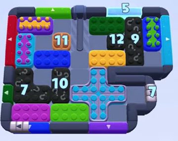 Color Block Jam уровень 1387: скриншот поля