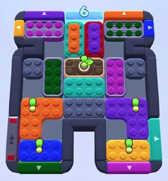 Color Block Jam Level: Screenshot des Spielfelds