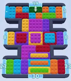 Color Block Jam Level: Screenshot des Spielfelds
