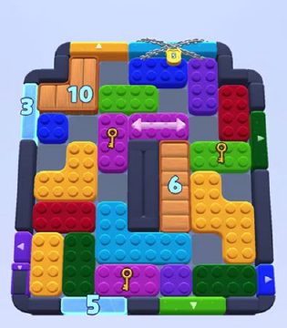 Color Block Jam fase 1509: print do tabuleiro