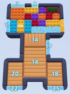 Color Block Jam Level: Screenshot des Spielfelds