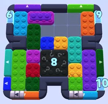 Color Block Jam Level: Screenshot des Spielfelds