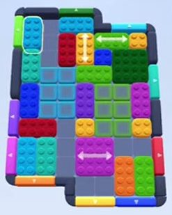 Color Block Jam Level 155: Screenshot des Spielfelds