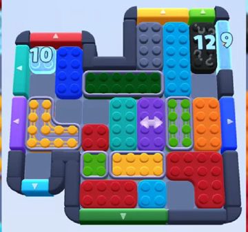 Color Block Jam Level 845: Screenshot des Spielfelds