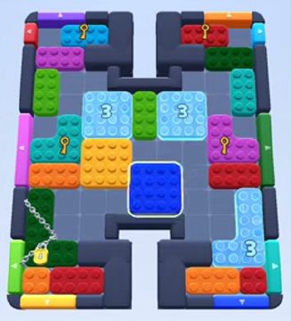 Color Block Jam level 48: screenshot of the board