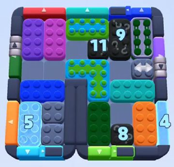 Color Block Jam Level 1147: Screenshot des Spielfelds