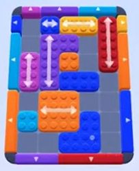 Color Block Jam Level 7 / 6: Screenshot des Spielfelds