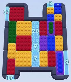 Color Block Jam nivel 70: captura del tablero