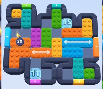 Color Block Jam Level 475: Screenshot des Spielfelds