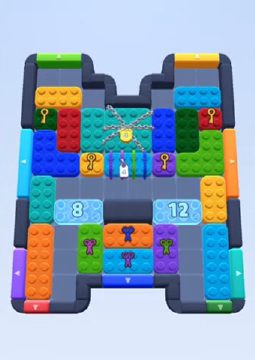 Color Block Jam Level 117: Screenshot des Spielfelds