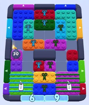 Color Block Jam уровень 174: скриншот поля