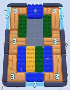 Color Block Jam Level: Screenshot des Spielfelds