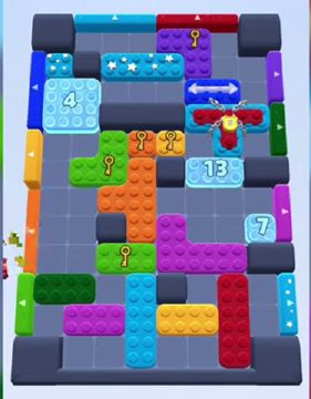 Color Block Jam nivel 214: captura del tablero