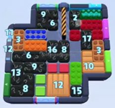 Color Block Jam Level: Screenshot des Spielfelds