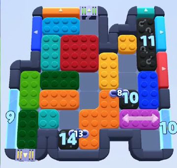 Color Block Jam Level 772: Screenshot des Spielfelds