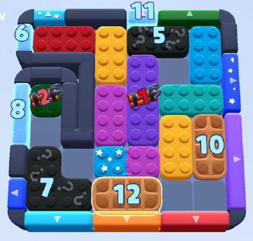 Color Block Jam nivel 1040: captura del tablero