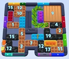 Color Block Jam Level: Screenshot des Spielfelds
