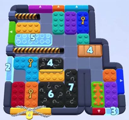 Color Block Jam Level: Screenshot des Spielfelds