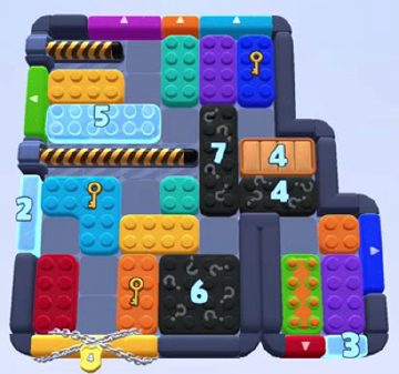 Color Block Jam Level 1305: Screenshot des Spielfelds